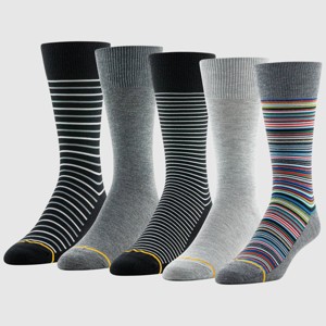 black and grey dress socks Waffle Texture Crew Socks 6-Pack – Black main image 0