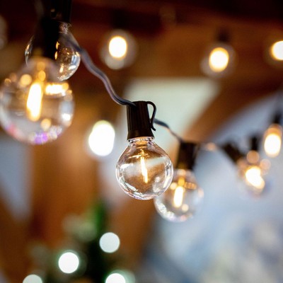 Warm White LED Globe String Lights for Outdoor Patio, 25 Feet