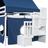Okak Full Solid Wood Bunk Bed with Tower, Tent, Ladder and Slide, Castle Loft Bed for Toddler Kids Teens Easy Assemble No Box Soring Needed, Blue - 3 of 4