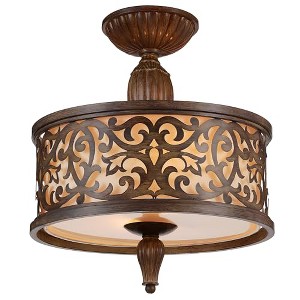 CWI Lighting Nicole 3 Light Drum Shade Flush Mount With Brushed Chocolate Finish - 1 of 4