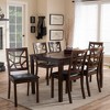 Baxton Studio 7pc Mozaika Wood and Leather Contemporary Dining Set Black: Polyester Upholstered Chairs, Non-Extension Table - 2 of 4