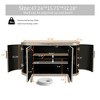 47"W 4-Door Curved Sideboard Storage Cabinet Buffet Accent Cabinet Console Table with Rounded Corner and Adjustable Shelves, Champagne/Blue-ModernLuxe - 4 of 4