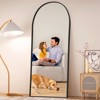 FURNIinspire Full Length Mirrors Floor Standing Body Mirror, Arched Mirror Room Decor Long Dressing Mirror for Bedroom, Black, 18"*58" - 2 of 4