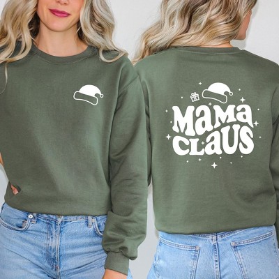 Simply Sage Market Women's Graphic Sweatshirt Mama Claus Front and Back