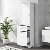 Tall Bathroom Storage Cabinet, Bathroom Cabinets  With 2 Drawers And Adjustable Shelf, Bathroom Cabinets With Anti-Toppling Device-Cuddlewood - 3 of 4