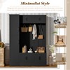 ACEPANO 59 in. W Modern 4-in-1 Shoe Cabinet with 6 Cabinets, 4 Coat Hooks & Adjustable Shelves-Black - 3 of 4
