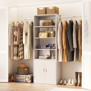 Besiost 25" - 103" Closet System with Cabinets, Wall-mounted Closet Organizer - 1 of 4