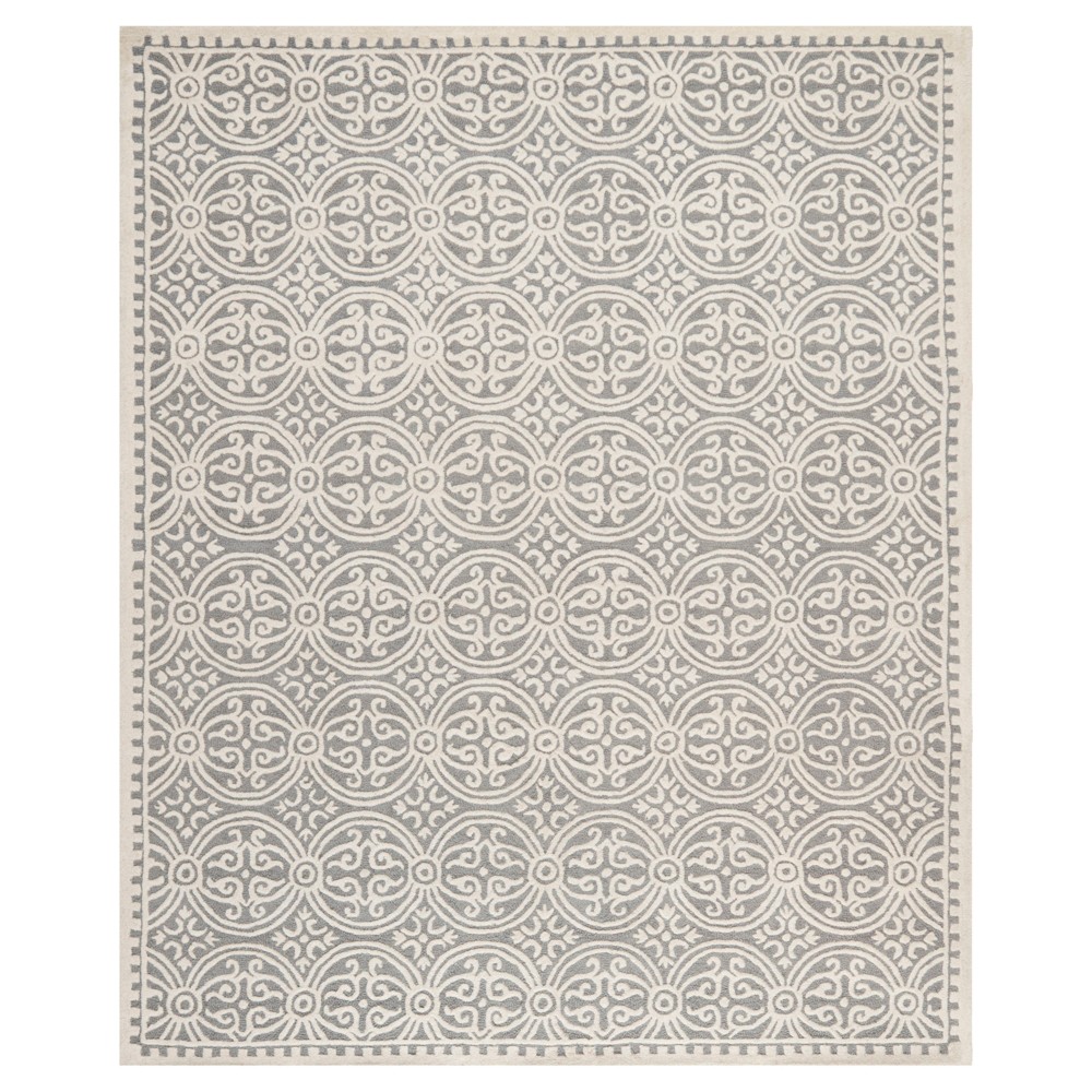 Silver/Ivory Geometric Tufted Area Rug 6'x9' - Safavieh