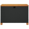 vidaXL Patio Storage Box Black 31.5"x15.7"x18.9" Poly Rattan Acacia Wood - 4 of 4