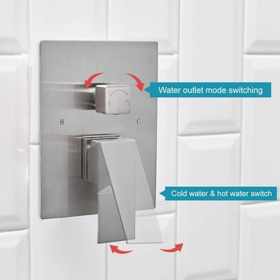 12-Inch Brushed Nickel Square Rain Shower System with Handheld