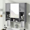Wood Medicine Cabinet,Shaving Cabinet,Bathroom Wall Cabinet With Mirror,Vanity Mirror Cabinet,Wall Mounted Bathroom Storage Cabinet-The Pop Home - 2 of 4