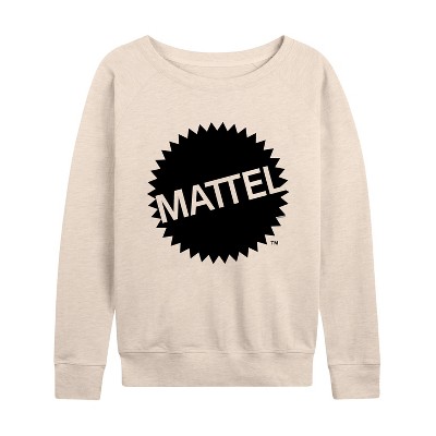 Women's - Mattel - Mattel Original Logo Lightweight French Terry Wide Neck Long Sleeve Shirt