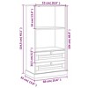 vidaXL Bookcase Storage 2 Tier Bookshelf with Drawers VIGO Solid Wood Pine - 3 of 4