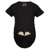 Maternity Peeking Twin Girls T Shirt Cute Adorable Pregnancy Tee for Mom to Be - Crazy Dog Maternity T Shirt - 2 of 4