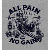 "All Pain, No Gain" Exhuasted Skeleton Women's Crew Neck Short Sleeve Top - 2 of 3
