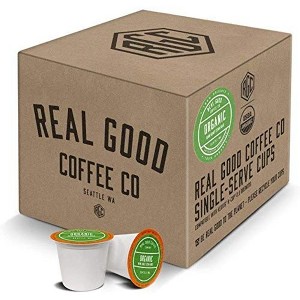 Real Good Coffee Single Use Coffee Pods - Organic Dark Roast Coffee - K-Cup Compatible including Keurig 2.0 Brewers - 36 Count - 1 of 4