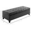 51" Ottoman Storage Bench, Faux Leather Storage Chest with Lift Top, Tufted Ottoman for Living Room, Entryway - 3 of 4