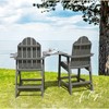 2pcs Adirondack Chair with Removable Tray, Poly Adirondack Chair Bar Stool with Cup Holder, 25.6" Weather Resistant Lifeguard Chair for Balcony,Deck - 2 of 4