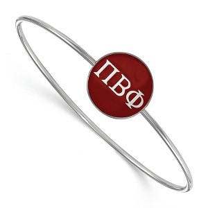 Black Bow Jewelry Sterling Silver Pi Beta Phi Greek Life Bangle Bracelet 7 Inch - 1 of 3