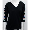 Women's 3/4 Sleeve Stripe V Neck Top - ANGEL - 4 of 4