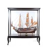 Display Case for XL Ship Models – 75" Height Hardwood Frame – No Glass Mahogany Finish By Old Modern Handicrafts - 4 of 4