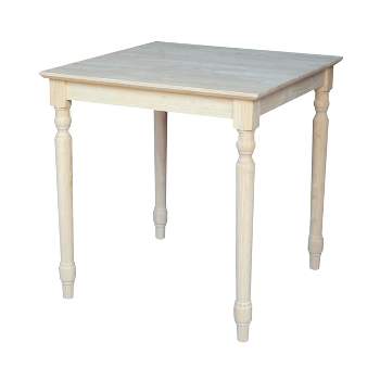 30" Square Solid Table Unfinished - International Concepts