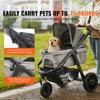 VEVOR Pet Stroller, 3 PU Wheels Dog Stroller Rotate ,75 lbs Weight Capacity, Puppy Stroller with Pet Pad, Storage Basket and External Cup Holder - 3 of 4