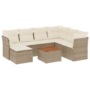 vidaXL Garden Sofa Set Beige, Cream White - 1 of 4