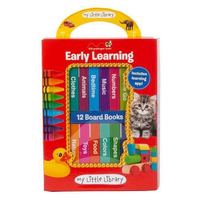 My Little Library: Early Learning - First Words (12 Board Books & Downloadable App!) - by  Little Grasshopper Books (Hardcover)