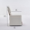 Linen Upholstered Dining Chair with Casters, Foam Filling Armless Accent Chairs for Various Rooms-Baofuwish - 4 of 4
