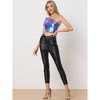 Allegra K Women's Clubwear Holographic Short Sleeve One Shoulder Crop Top - image 4 of 4