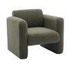 Modern Accent Chair Upholstered Faux Fur Reading Chair Padded Armchair with Back and Pillow for Living Room Bedroom Office-Tanpinhause - 4 of 4