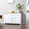 Kitchen Sideboard with Adjustable Shelves, Dining Buffet Cabinet with 3 Storage Drawers - 2 of 4