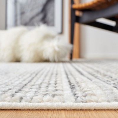 Sedona Ivory and Gray 4' Square Synthetic Area Rug