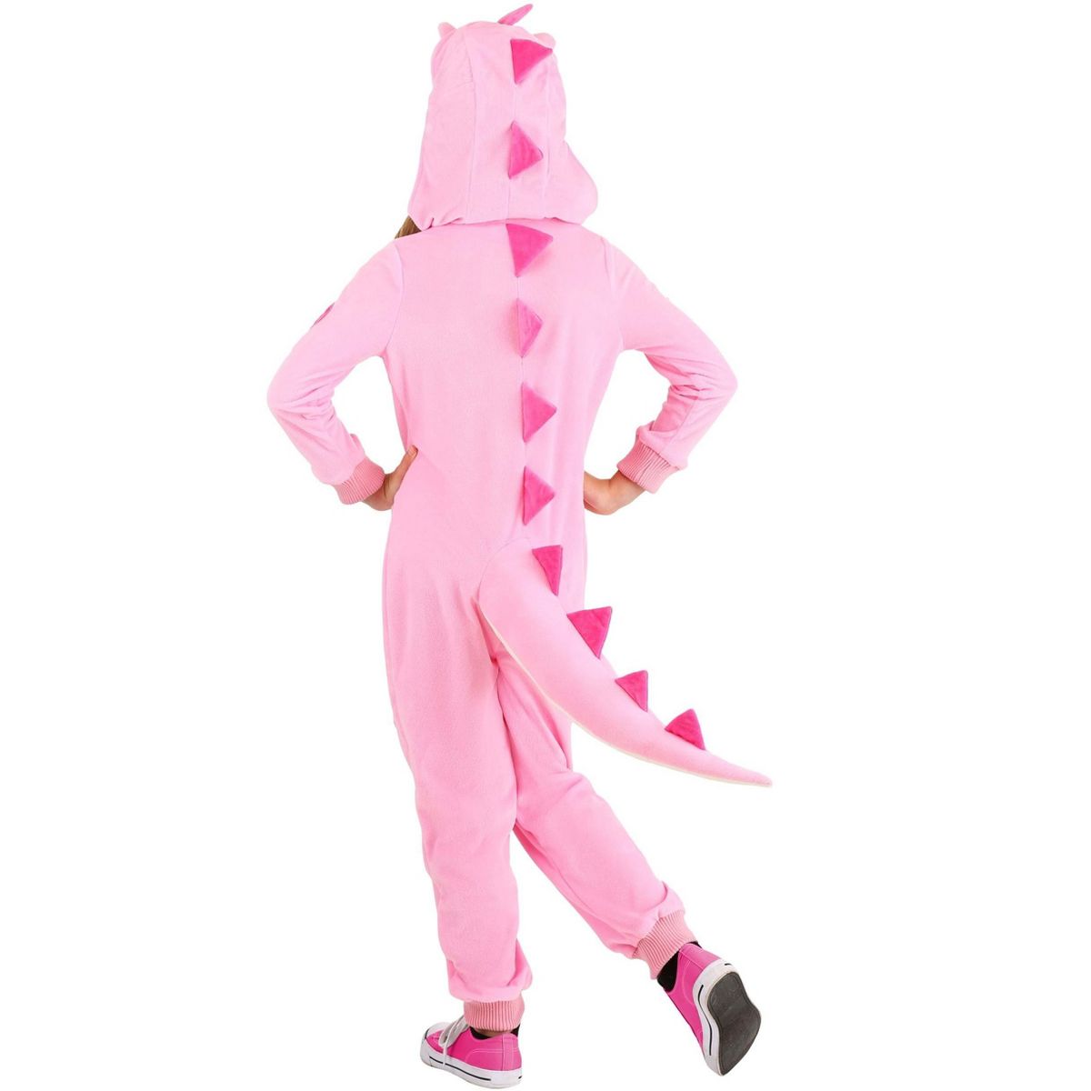 HalloweenCostumes.com Girl's Pink Dinosaur Jumpsuit - thumbnail 2