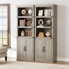 5 Tier Book case with Cabinet, Farmhouse Book Shelf with Storage Doors, 68.7" Tall Wooden 5 Shelf Case Grey - 2 of 4
