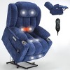 1pc Power Lift Recliner Chair, Chenille Fabric with Massage & Heat, USB Ports & Cup Holders for Elderly Support - Coolbibila - 2 of 4