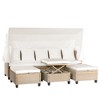 YOOCOZZ Rattan 4 Piece Patio Sofa Set with Cushions, Lifting Table and Retractable Canopy - 2 of 4
