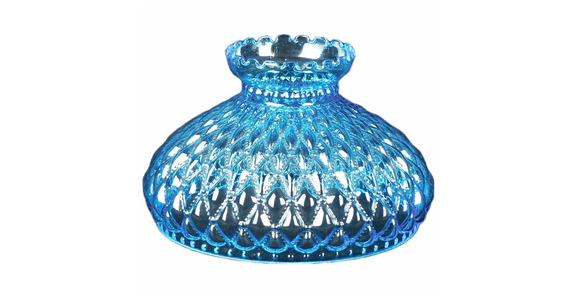 Lehman's 10" Blue Diamond Quilt Oil Lamp Shade