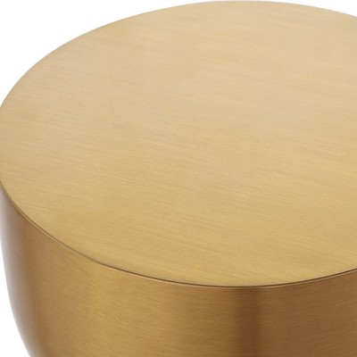 Golden Round Metal Contemporary Accent Table