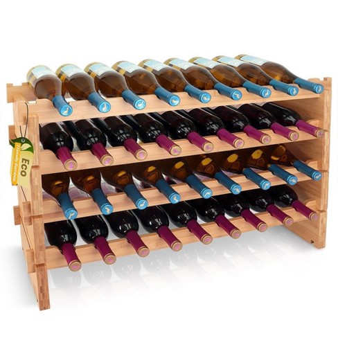 Serenelife Bamboo Stackable Wine Rack : Target