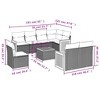 vidaXL Garden Sofa Set Black PE Rattan Medium to Large Removable Covers - 3 of 4