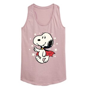 Women's - Peanuts - Snoopy Vampire Stars Glow In The Dark Graphic Racerback Tank - 1 of 4