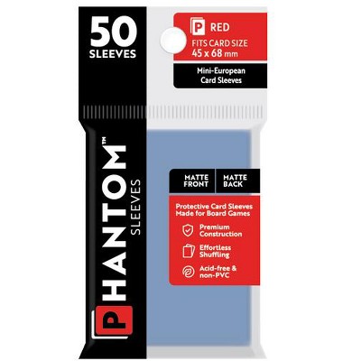 Phantom Sleeves: "Red Size" (45mm x 68mm) - Matte/Matte (50) (Compatible with: Mini-European Card Sleeves)