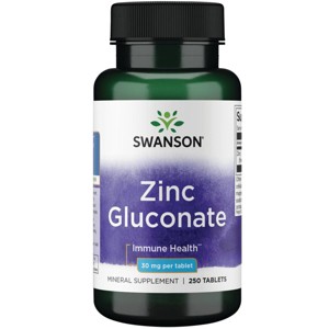 Swanson Mineral Supplements Zinc Gluconate 30 mg Tablet 250ct. - 1 of 3