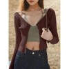 Coolmee Women's Crop Top Open Front Long Sleeve Rib Knit Shrug Sweaters Cardigan - 2 of 4