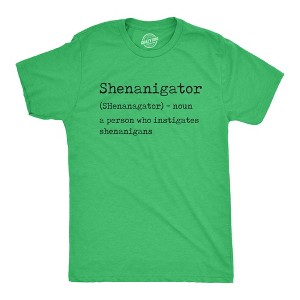 Mens Shenanigator T Shirt Funny St Patricks Day Party Parade Graphic Novelty Tee - Crazy Dog Men's T Shirt - 1 of 4