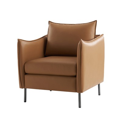 Colin Modern Anti-scratch Fabric Armchair with Black Metal Legs | Artful Living Design