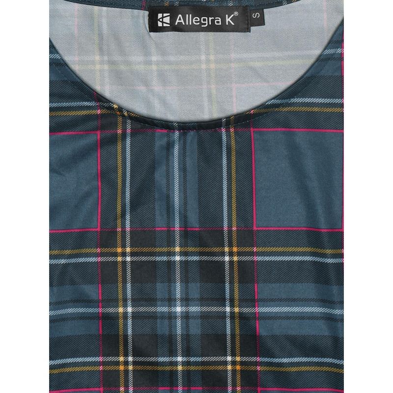 Allegra K Women's Summer Plaid Mini A-Line Sleeveless Fit and Flare Dress, 5 of 6