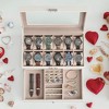 Elegant 12-Slot Watch Box, Lockable Case with Glass Lid, 2 Layers, 1 Drawer for Rings, Bracelets - Gift Idea in Synthetic Leather - 2 of 4